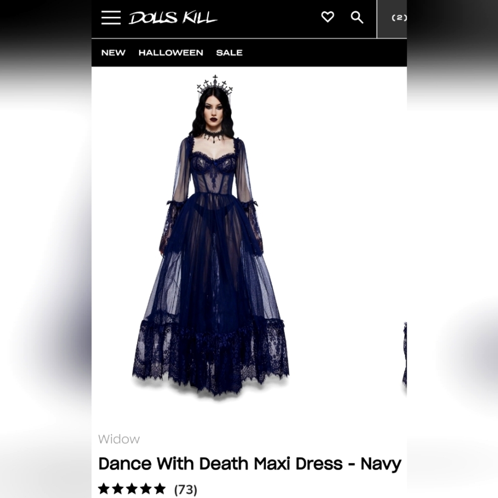 Xl Dolls Kill "dance with death" maxi dress